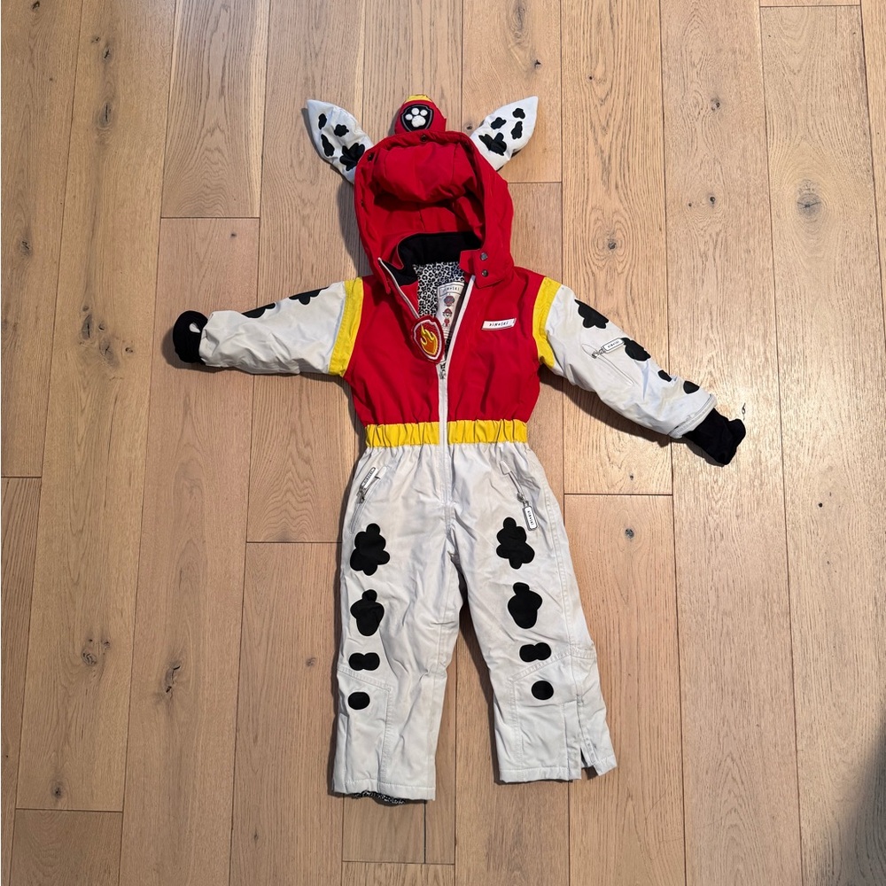 Dinoski Paw Patrol Red Yellow and White Snow Ski Suit  Size 3-4y Year